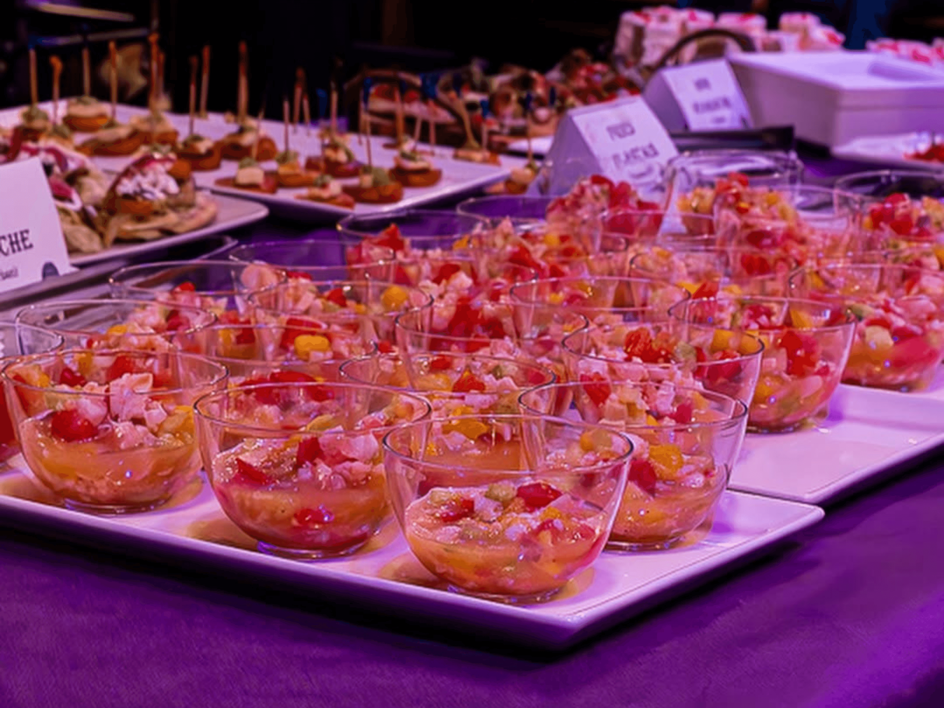 Catering ceviche cups